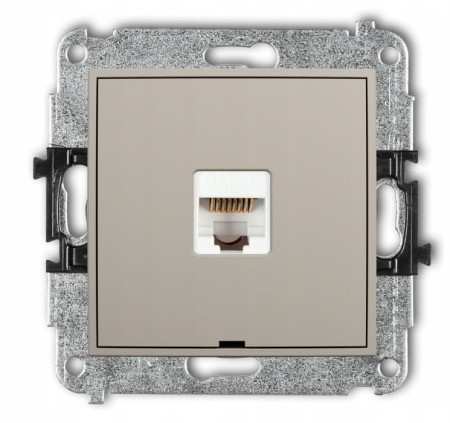 Gniazdo komputerowe pojedyncze rj45 taupe Karlik Mini 60MGK-1