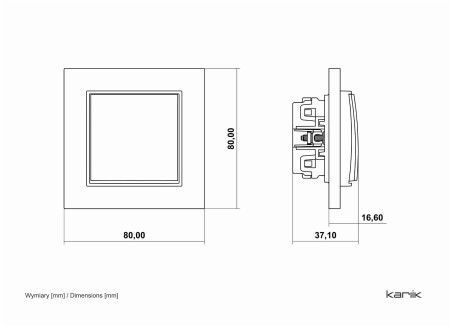 Karlik Seria Mini Mechanizm łącznika krzyżowego (jeden klawisz bez piktogramu) kolor taupe symbol 60MWP-6.1