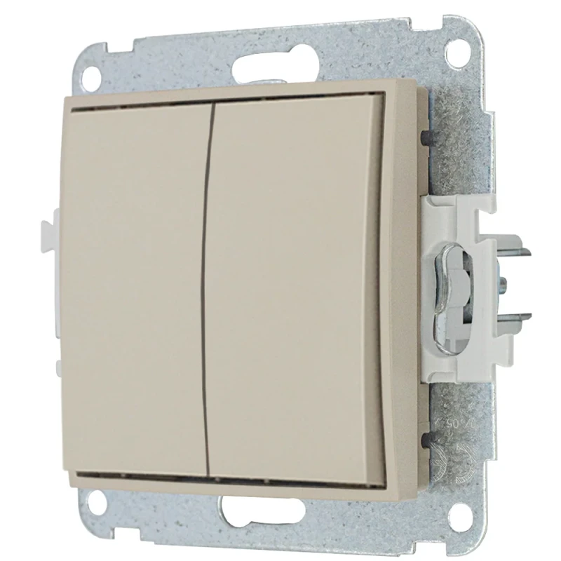 Karlik Seria Mini Mechanizm łącznika zwiernego żaluzjowego (dwa klawisze bez piktogramów) kolor taupe symbol 60MWP-8.1