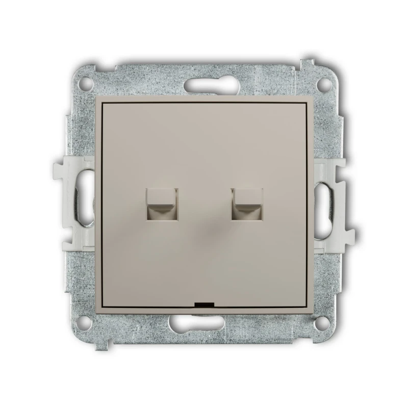 Karlik Seria Mini Mechanizm łącznika zwiernego żaluzjowego w stylu amerykańskim (dwa klawisze bez piktogramów) kolor taupe symbol 60MWPUS-8