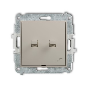 Karlik Seria Mini Mechanizm łącznika jednobiegunowego ze schodowym w stylu amerykańskim (osobne zasilanie)  kolor taupe symbol 60MWPUS-10.2