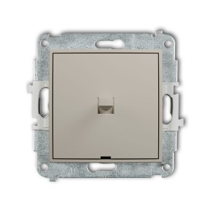Karlik Seria Mini Mechanizm łącznika zwiernego, jednobiegunowego w stylu amerykańskim (jeden klawisz bez piktogramu) kolor taupe symbol 60MWPUS-4.1