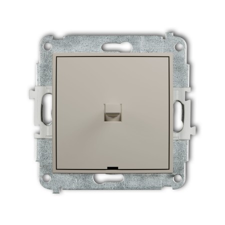 Karlik Seria Mini Mechanizm łącznika zwiernego, jednobiegunowego w stylu amerykańskim (jeden klawisz bez piktogramu) kolor taupe symbol 60MWPUS-4.1
