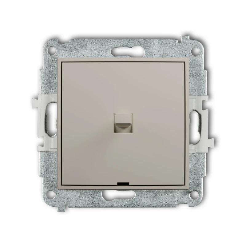 Karlik Seria Mini Mechanizm łącznika zwiernego, jednobiegunowego w stylu amerykańskim (jeden klawisz bez piktogramu) kolor taupe symbol 60MWPUS-4.1
