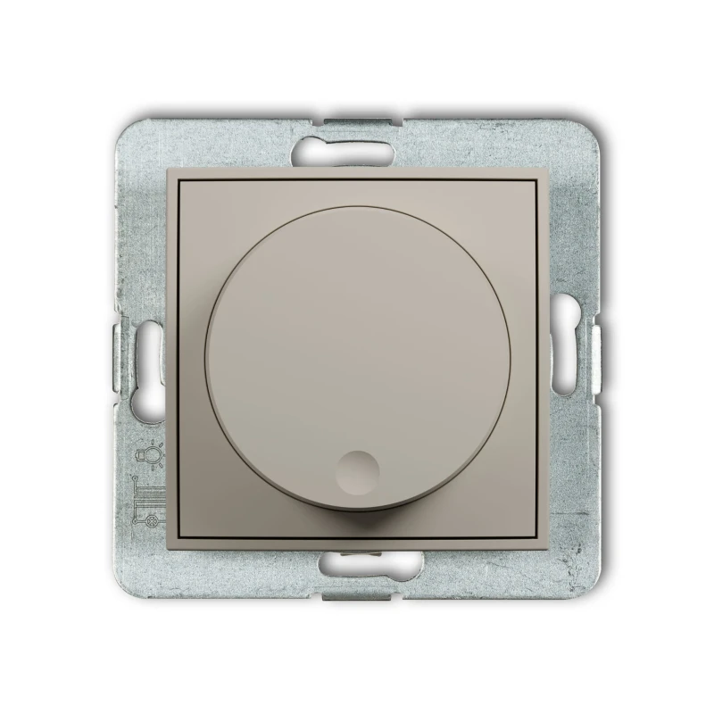 Karlik Seria Mini Mechanizm elektronicznego regulatora oświetlenia przyciskowo-obrotowego do lamp LED kolor taupe symbol 60MRO-2