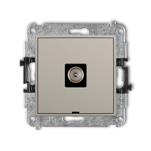 Karlik Seria Mini Mechanizm gniazda antenowego pojedynczego TV, bez pola opisowego kolor taupe symbol 60MGTVBO-1