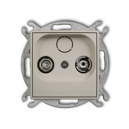 Karlik Seria Mini Mechanizm gniazda abonenckiego RTV przelotowego 15dB kolor taupe symbol 60MG15P