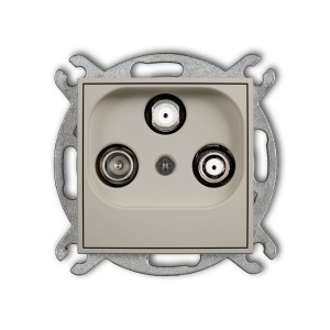 Karlik Seria Mini Mechanizm gniazda abonenckiego 2 wyjścia SAT + TV kolor taupe symbol 60MGSN