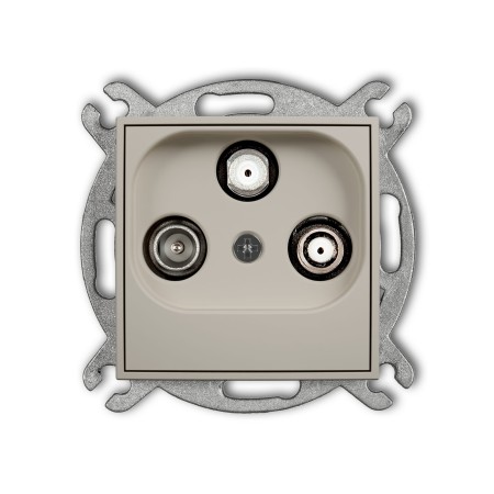 Karlik Seria Mini Mechanizm gniazda abonenckiego 2 wyjścia SAT + TV kolor taupe symbol 60MGSN