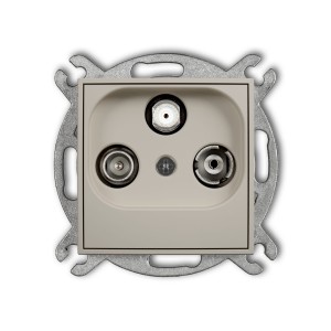 Karlik Seria Mini Mechanizm gniazda abonenckiego RTV-SAT końcowego multimedialnego (Internet) kolor taupe symbol 60MGM