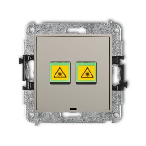 Karlik Seria Mini Mechanizm gniazda światłowodowego/optycznego podwójnego, bez pola opisowego kolor taupe symbol 60MGOPBO-2