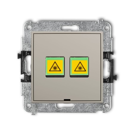 Karlik Seria Mini Mechanizm gniazda światłowodowego/optycznego podwójnego, bez pola opisowego kolor taupe symbol 60MGOPBO-2