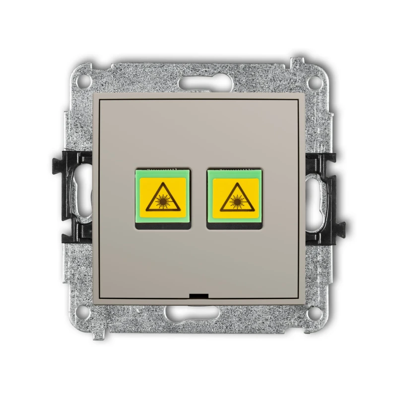 Karlik Seria Mini Mechanizm gniazda światłowodowego/optycznego podwójnego, bez pola opisowego kolor taupe symbol 60MGOPBO-2
