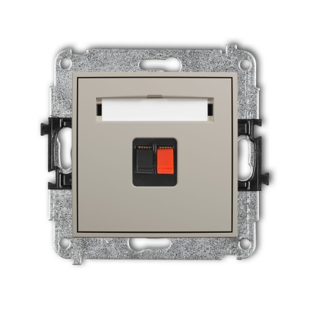 Karlik Seria Mini Mechanizm gniazda głośnikowego pojedynczego kolor taupe symbol 60MGG-1
