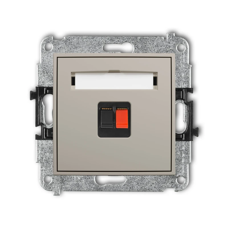 Karlik Seria Mini Mechanizm gniazda głośnikowego pojedynczego kolor taupe symbol 60MGG-1