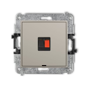 Karlik Seria Mini Mechanizm gniazda głośnikowego pojedynczego, bez pola opisowego kolor taupe symbol 60MGGBO-1