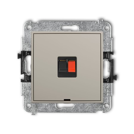 Karlik Seria Mini Mechanizm gniazda głośnikowego pojedynczego, bez pola opisowego kolor taupe symbol 60MGGBO-1