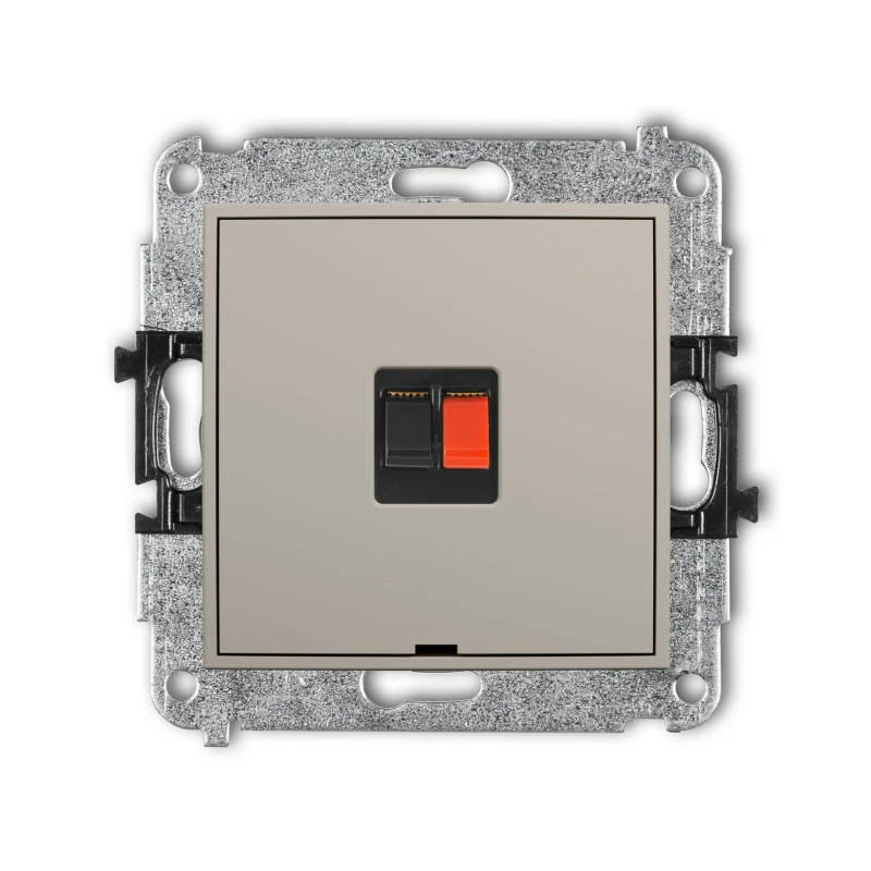 Karlik Seria Mini Mechanizm gniazda głośnikowego pojedynczego, bez pola opisowego kolor taupe symbol 60MGGBO-1