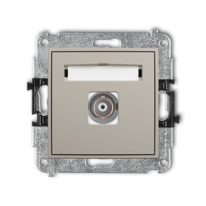 Karlik Seria Mini Mechanizm gniazda pojedynczego BNC kolor taupe symbol 60MGBNC-1