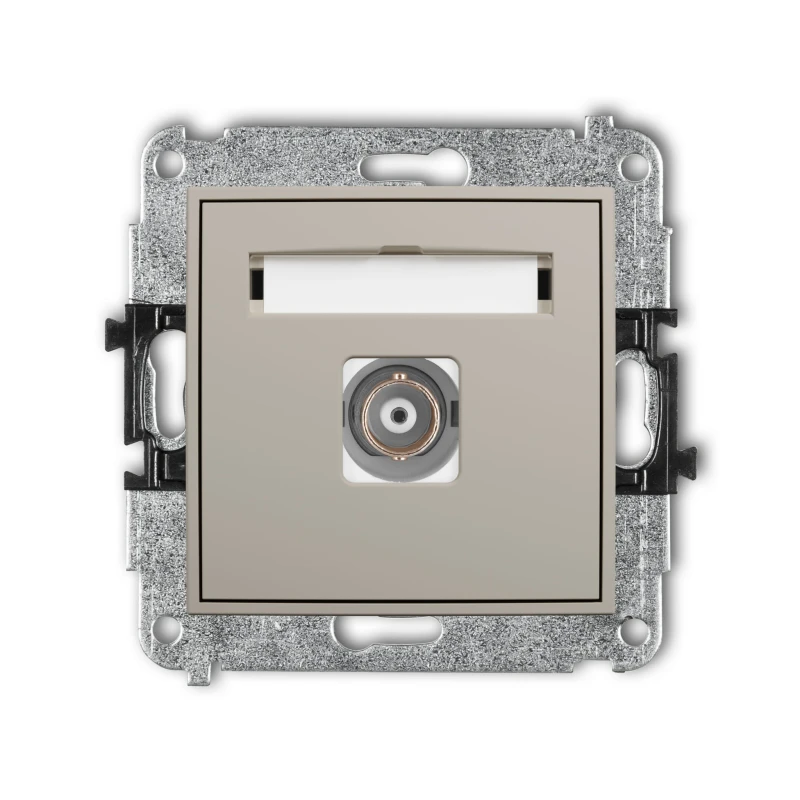 Karlik Seria Mini Mechanizm gniazda pojedynczego BNC kolor taupe symbol 60MGBNC-1
