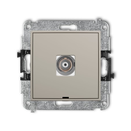 Karlik Seria Mini Mechanizm gniazda pojedynczego BNC, bez pola opisowego kolor taupe symbol 60MGBNCBO-1
