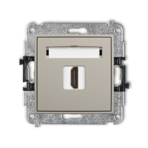 Karlik Seria Mini Mechanizm gniazda pojedynczego HDMI 2.0, 4K kolor taupe symbol 60MHDMI-3