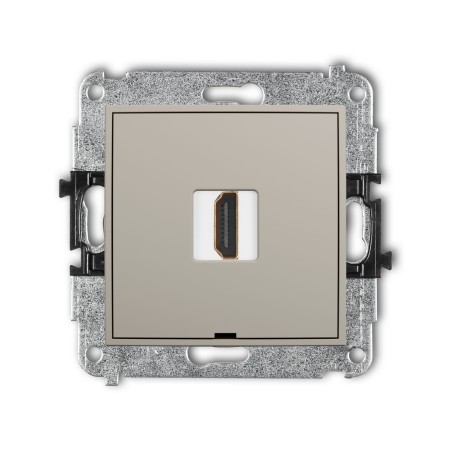 Karlik Seria Mini Mechanizm gniazda pojedynczego HDMI 2.0, 4K, bez pola opisowego kolor taupe symbol 60MHDMIBO-3