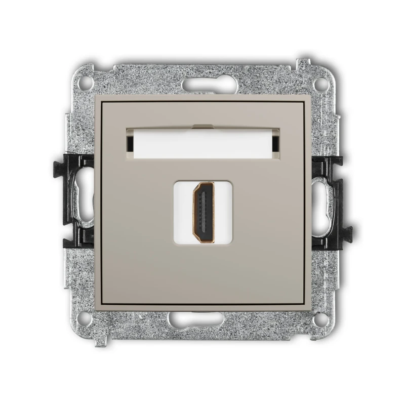 Karlik Seria Mini Mechanizm gniazda pojedynczego HDMI 2.1, 8K kolor taupe symbol 60MHDMI-5