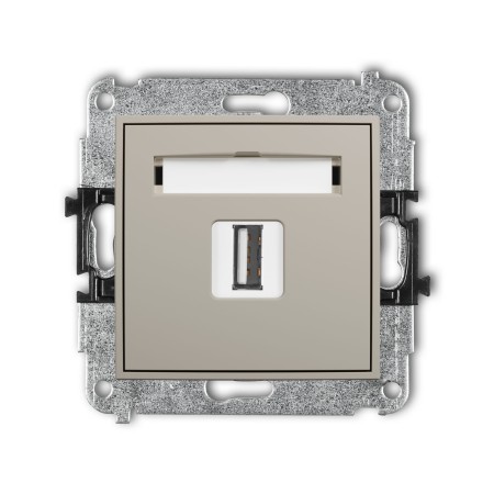 Karlik Seria Mini Mechanizm gniazda pojedynczego USB A-A 2.0 kolor taupe symbol 60MGUSB-1