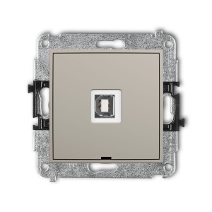 Karlik Seria Mini Mechanizm gniazda pojedynczego USB A-B 2.0, bez pola opisowego kolor taupe symbol 60MGUSBBO-3