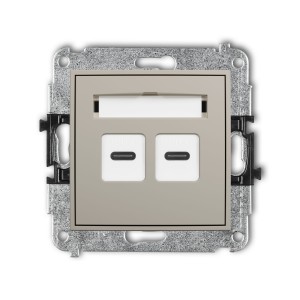 Karlik Seria Mini Mechanizm gniazda podwójnego 2xUSB C-C kolor taupe symbol 60MGUSB-8