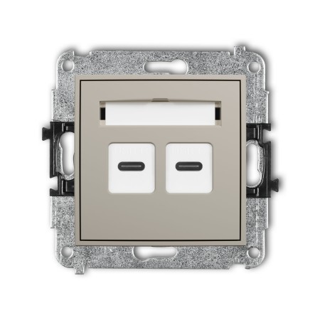 Karlik Seria Mini Mechanizm gniazda podwójnego 2xUSB C-C kolor taupe symbol 60MGUSB-8