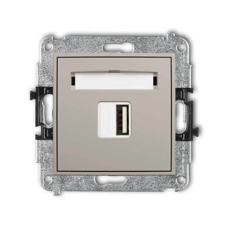 Karlik Seria Mini Mechanizm ładowarki USB pojedynczej USB A, 5W max., 5V, 1A kolor taupe symbol 60MCUSB-1
