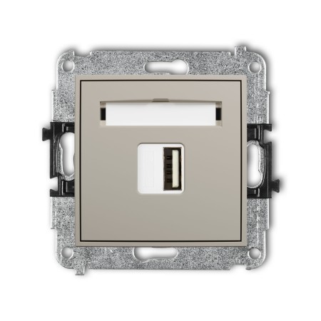 Karlik Seria Mini Mechanizm ładowarki USB pojedynczej USB A, 10W max., 5V, 2A kolor taupe symbol 60MCUSB-3