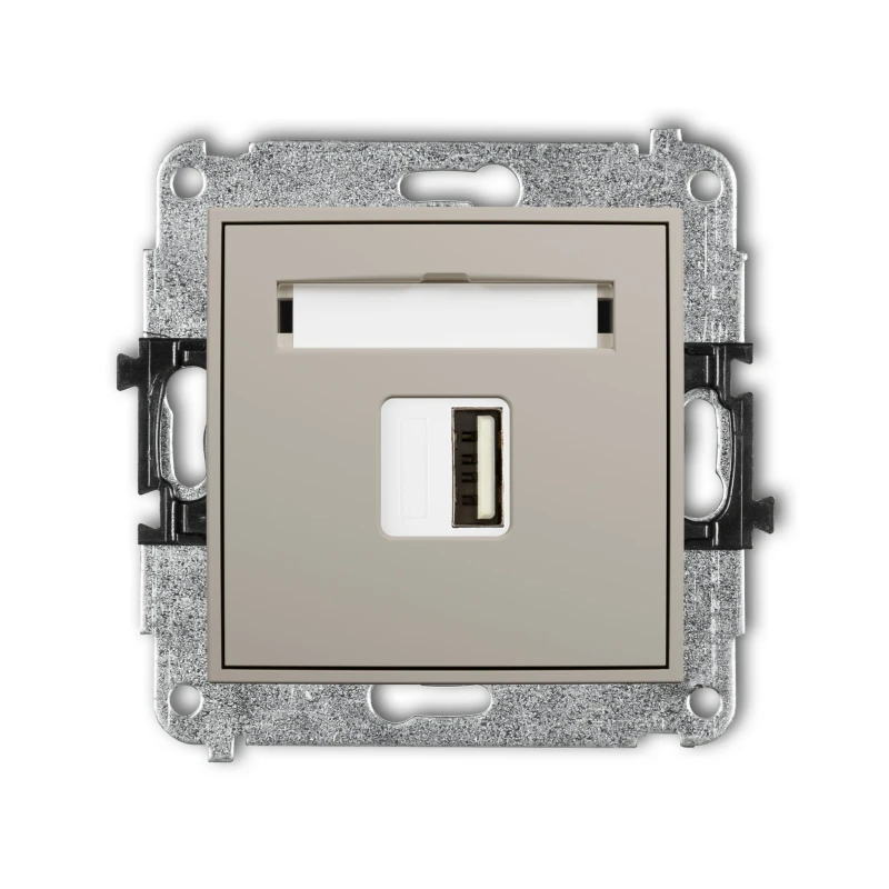 Karlik Seria Mini Mechanizm ładowarki USB pojedynczej USB A, 10W max., 5V, 2A kolor taupe symbol 60MCUSB-3