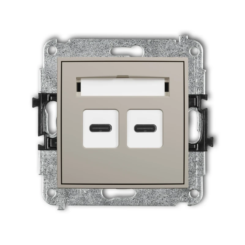 Karlik Seria Mini Mechanizm ładowarki USB podwójnej 2xUSB C, 20W max. kolor taupe symbol 60MCUSB-7