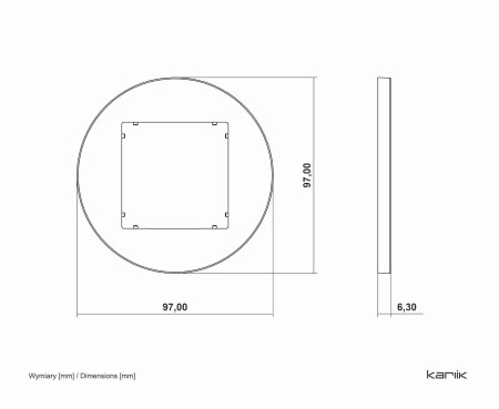 Karlik Seria Mini Ramka uniwersalna pojedyncza okrągła z tworzywa kolor biały mat symbol 25MRTO-1