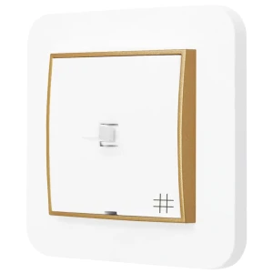 Włącznik krzyżowy w stylu USA ramka zaokrąglona seria Mini kolor biały/złoty