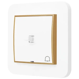 Włącznik dzwonkowy w stylu USA ramka zaokrąglona seria Mini kolor biały/złoty