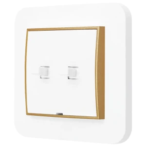 Włącznik roletowy w stylu USA ramka zaokrąglona seria Mini kolor biały/złoty