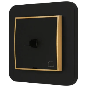 Włącznik dzwonkowy w stylu USA ramka zaokrąglona seria Mini kolor czarny mat/złoty