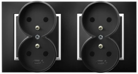 Gniazdo Poczwórne Pokojowe Ścienne Czarny Biały