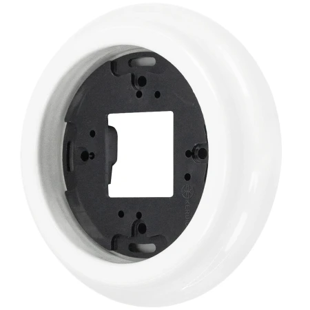 Ramka pojedyncza okrągła do łączników i gniazd natynkowych 'Retro ceramic' - biała TG-RCS-001RW
