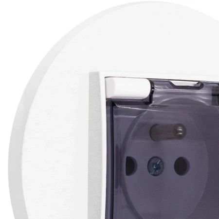 Gniazdo hermetyczne z ramką okrągłą seria MINI kolor biały mat