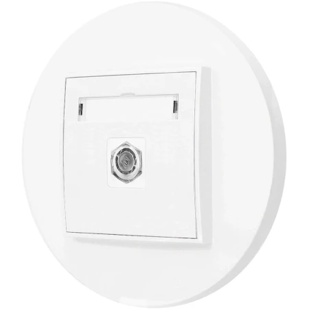 Gniazdo antenowe 1x z ramką okrągłą seria MINI kolor biały mat