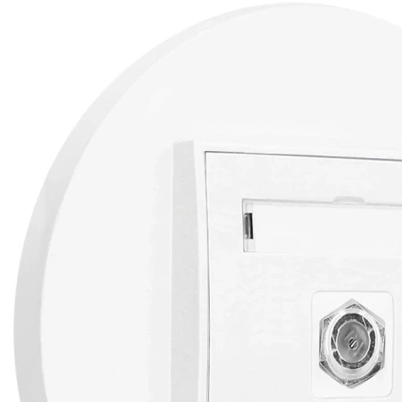 Gniazdo antenowe 1x z ramką okrągłą seria MINI kolor biały mat