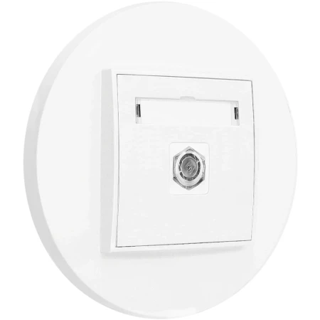 Gniazdo antenowe 1x z ramką okrągłą seria MINI kolor biały mat