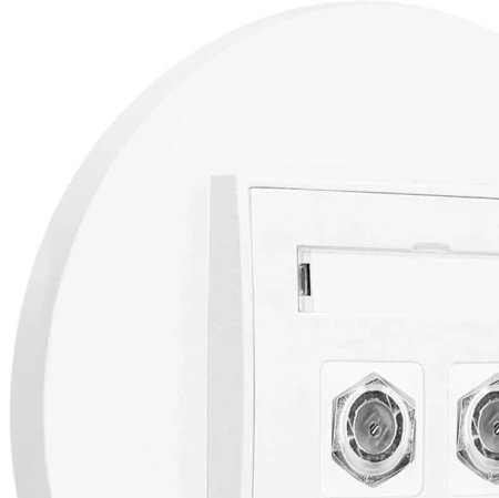 Gniazdo antenowe 2x z ramką okrągłą seria MINI kolor biały mat