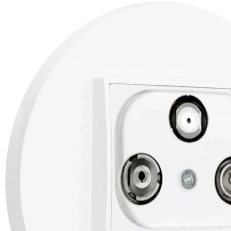 Gniazdo rtv-sat z ramką okrągłą seria MINI kolor biały mat