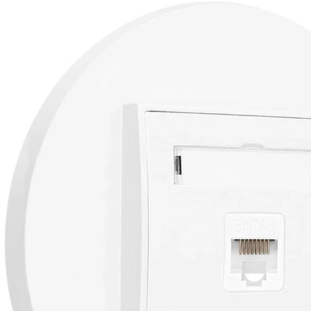 Gniazdo internetowe rj45 1x z ramką okrągłą seria MINI kolor biały mat